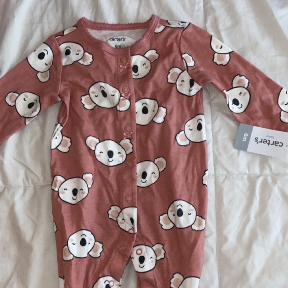 6m carters pink koala footed pajamas